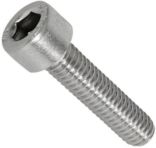 Винт (болт) дюймовый с цилиндрической головкой UNF 1/4-28 x 3/8 (9,5 мм) DIN 912, нержавеющая сталь А4 - фото