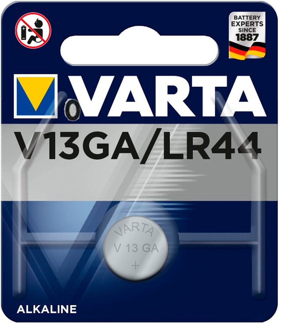 Батарейка щелочная тип таблетка 1,5 В 125 мА·ч V13GA (LR44) Varta Alkaline - фото
