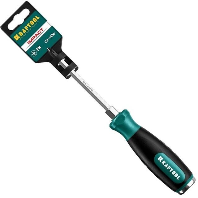 Отвертка ударная крестовая PH сквозной стержень Kraftool Impact, сталь Cr-Mo - фото