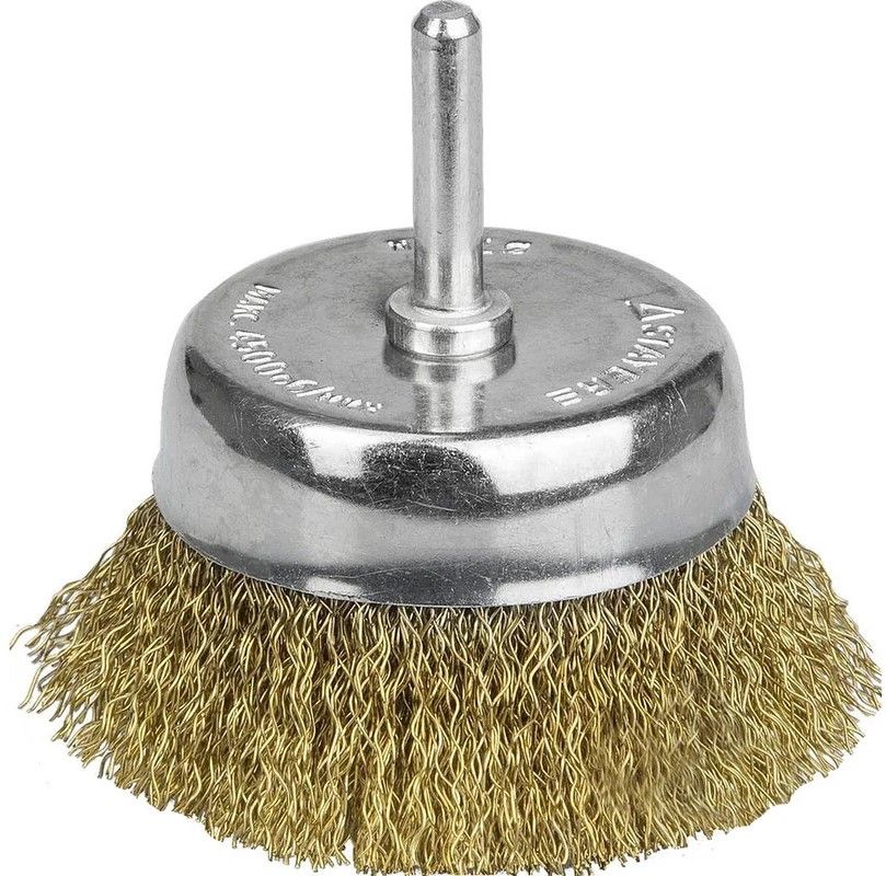 Щетка чашечная для дрели, витая латунированная стальная проволока 0,3 мм Stayer Prof  - фото