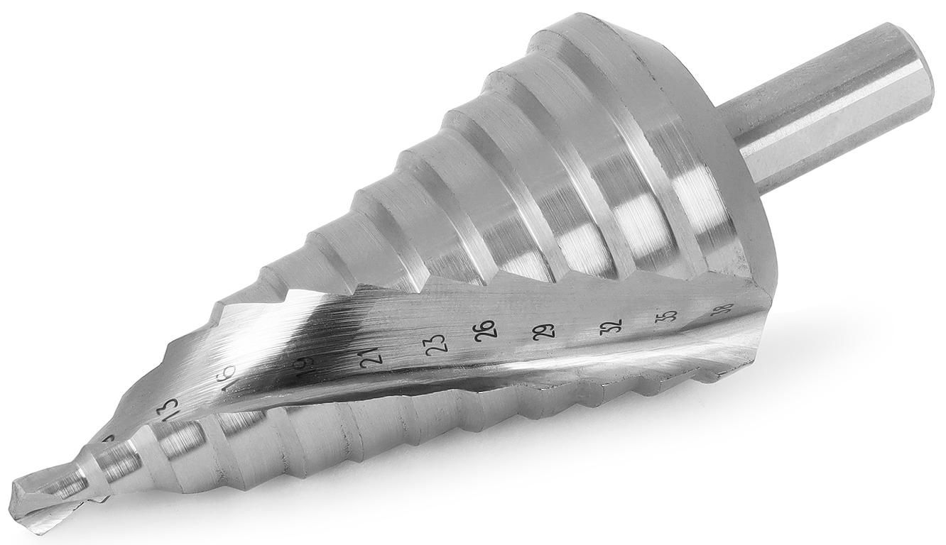 Сверло ступенчатое 6-38 мм, хвостовик 10 мм HSS Messer 20-12-638, 12 ступеней - фото