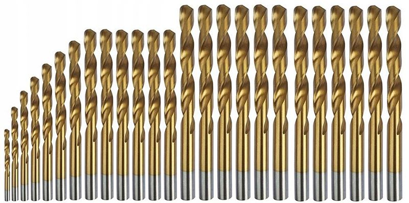 Набор сверл по металлу 1-10 мм (через 0,5 мм) FTools Н1904 титан, 19 штук - фото