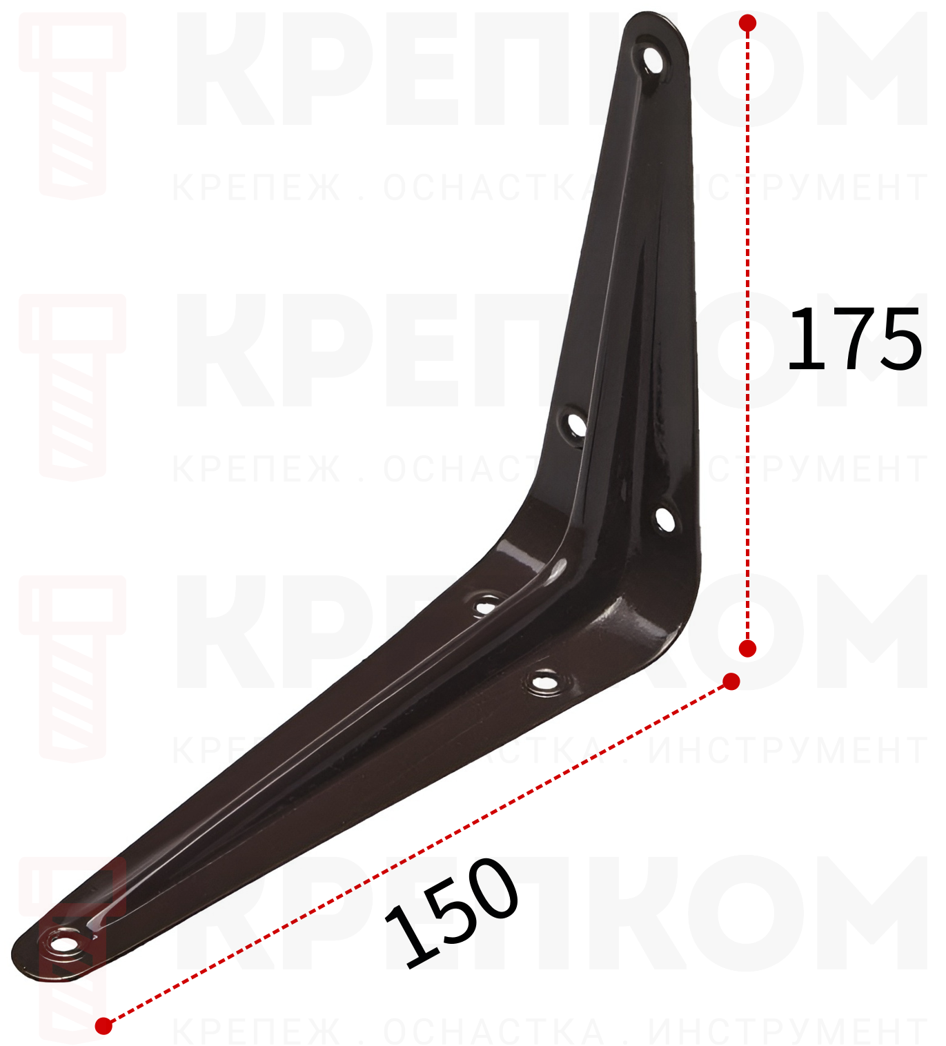 Кронштейн Amig 175х150 (коричневый) - фото