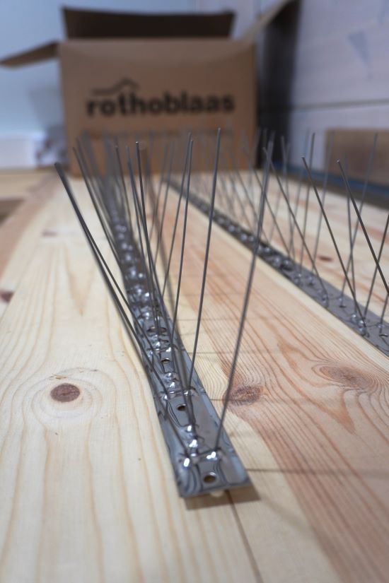 Шипы для защиты от птиц 110 мм, 1м Holz Technic BIRDSPIKE, нержавеющая сталь - фото