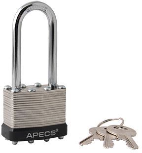 Замок навесной с удлиненной дужкой APECS PDS-65-40-L, сталь - фото