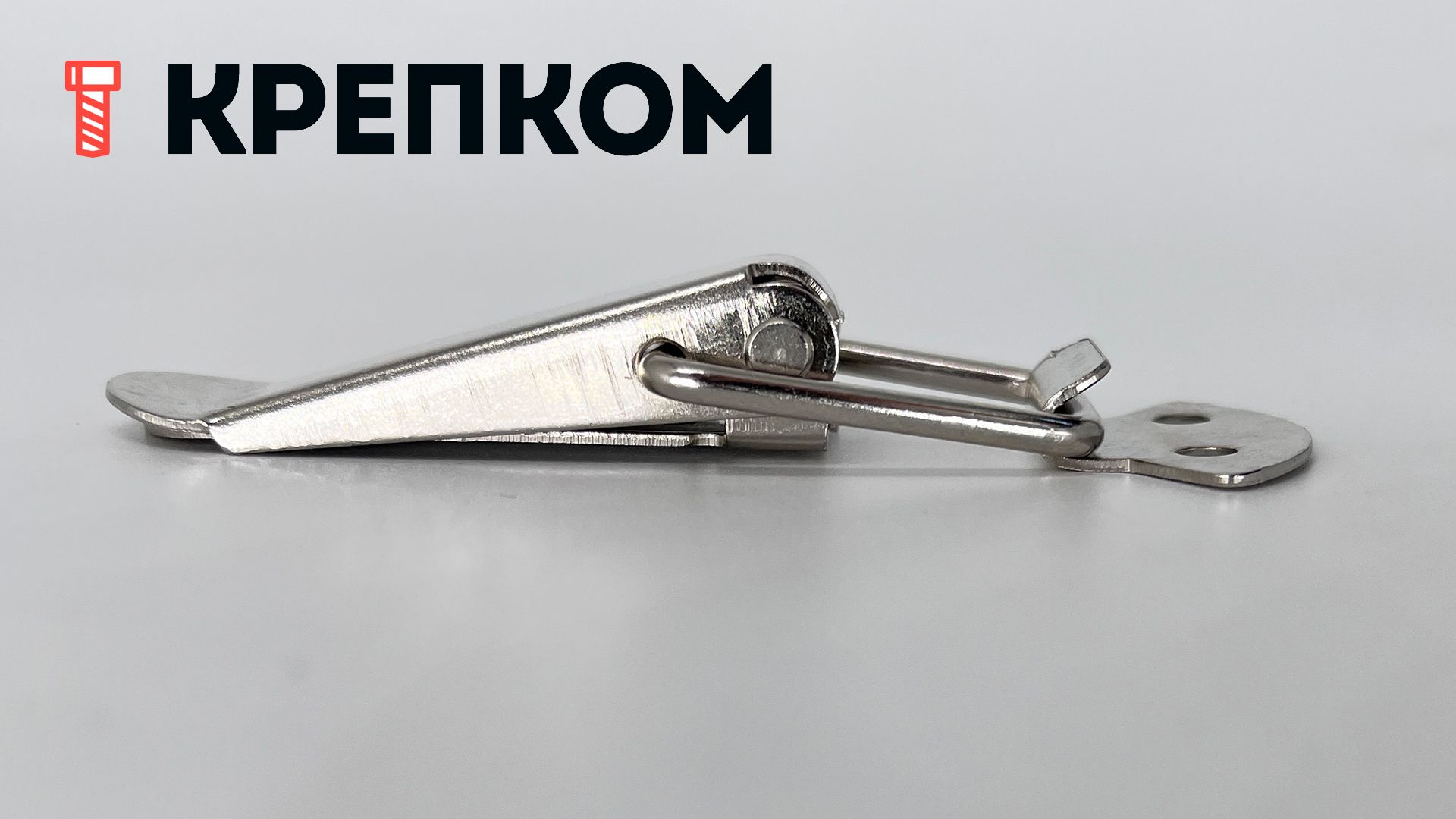 Замок-защелка лягушка L=71 B16, нержавеющая сталь - фото