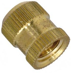 Вставка резьбовая со сквозным отверстием М3х5,5 мм DIN 16903 Q, латунь - фото