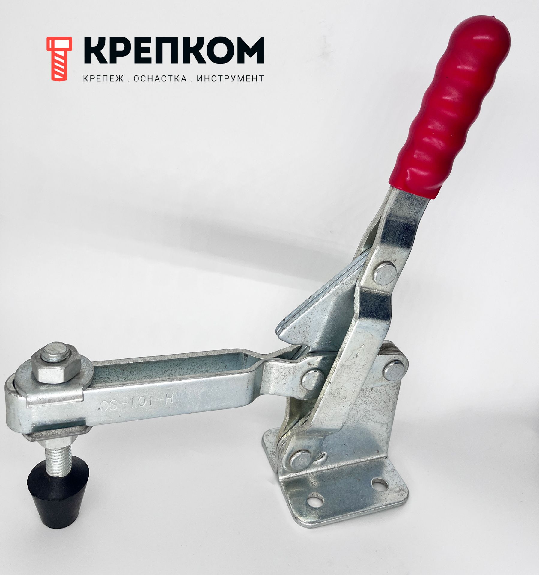 Прижим рычажный вертикальный L=199 мм, нагрузка 450 кг, HD-101H, оцинкованный - фото