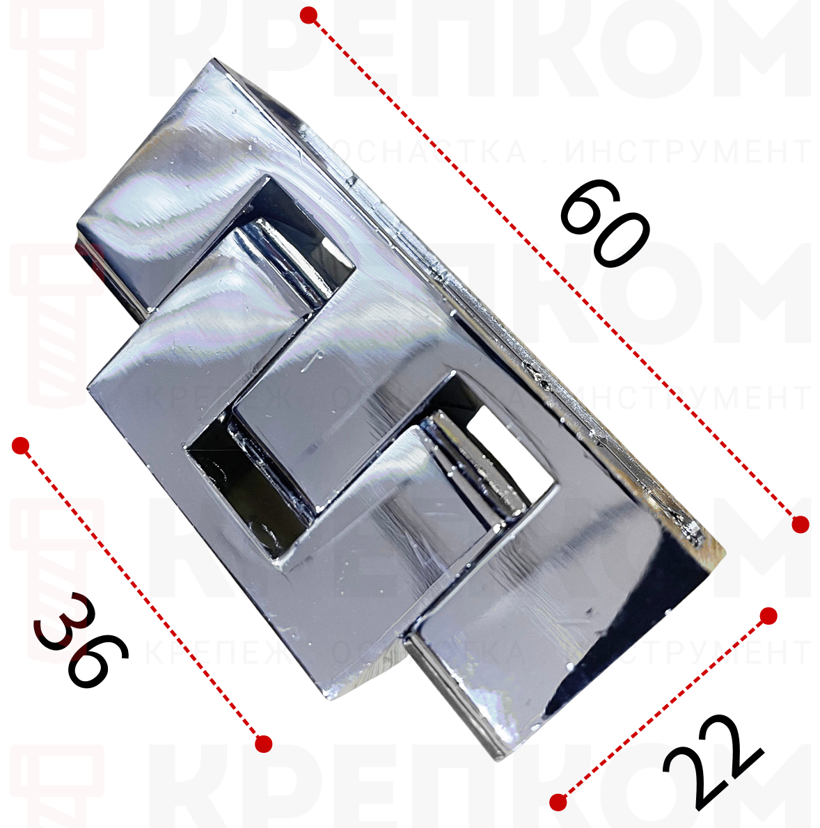 Петля для ящика 22х60 мм, нагрузка 132 кг, L245-2, оцинкованная сталь - фото
