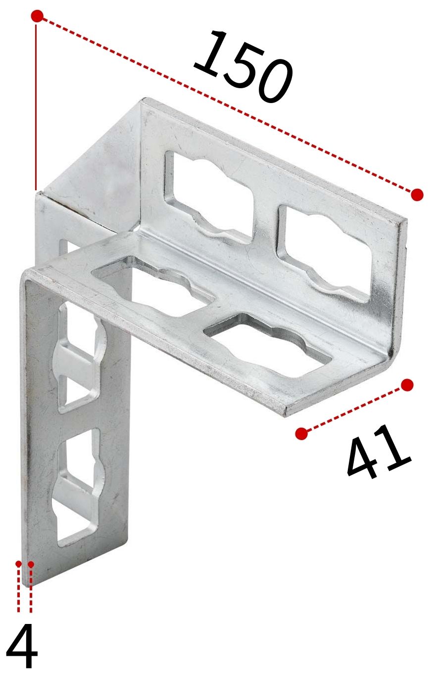 Универсальный уголок для профиля FUS Fischer PUWS 4х4 533734, оцинкованная сталь - фото