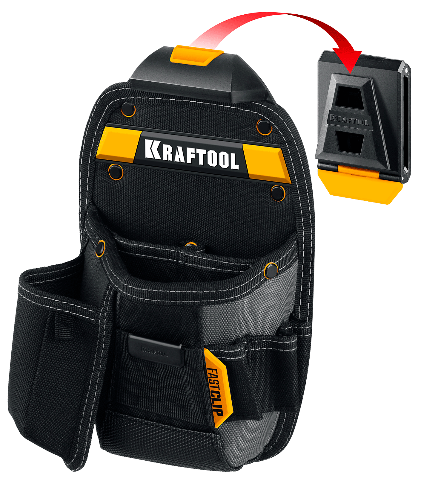 Сумка поясная с креплением FastClip KP- 8 Kraftbuilt Kraftool 38776 - фото