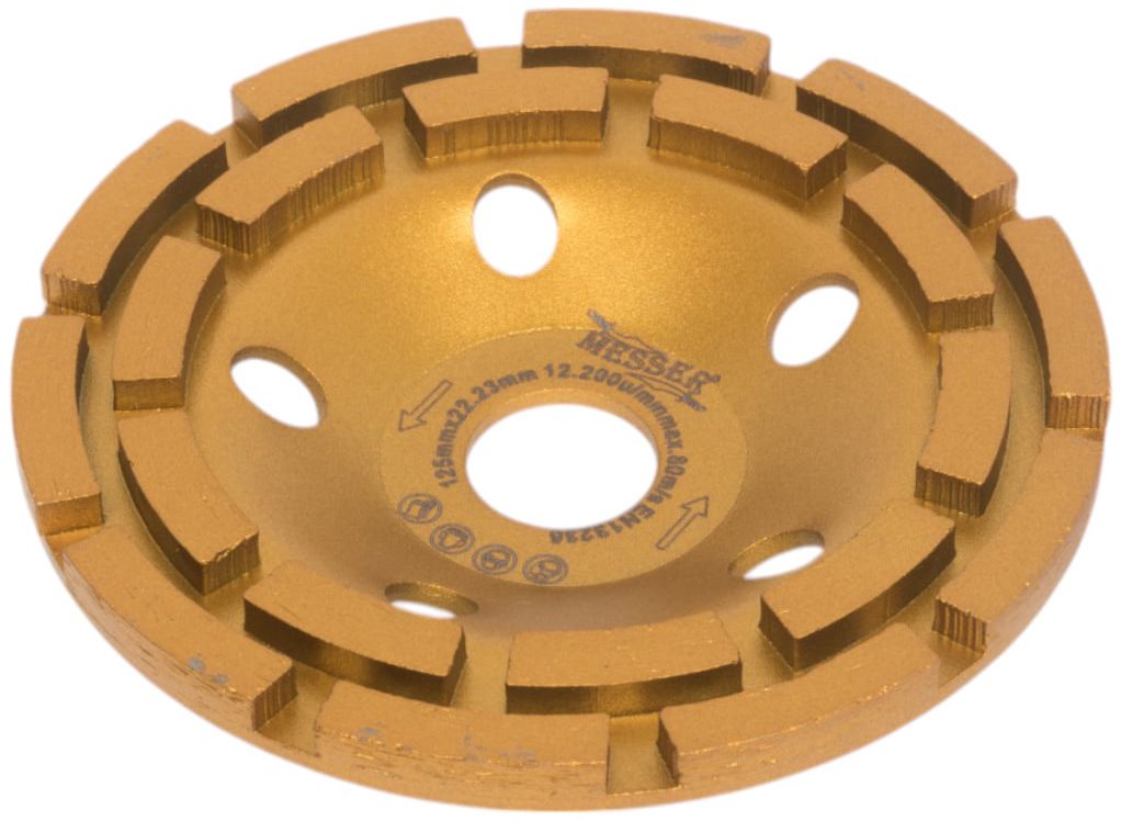 Чашка шлифовальная двурядная алмазная 125 мм по бетону и граниту VZ Messer 03-04-125 - фото