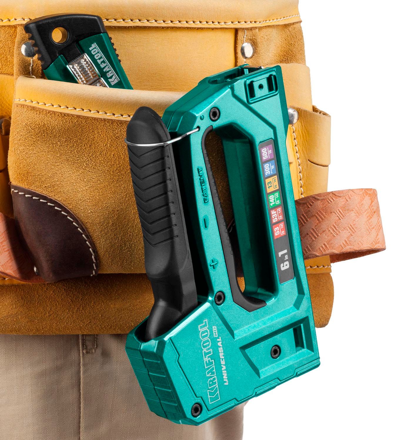 Степлер 6-в-1: 53, 23GA, 140, 20GA, 13/53F/300/500 Universal-HD Kraftool 3188 - фото