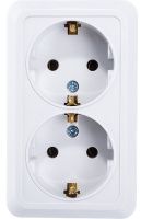 Розетка двухместная ОУ с заземлением Bolleto IN HOME 7128