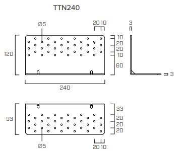 Уголок 240х120х3 для соединения дерево-дерево Titan N Holz Technic TTN240 - фото