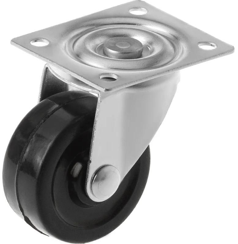 Колесо мебельное из твердой резины с площадкой, поворотное 38 мм SCDD 15 - фото