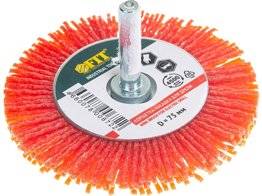 Корщетка-колесо 75 мм для дрелей FIT 38607 - фото