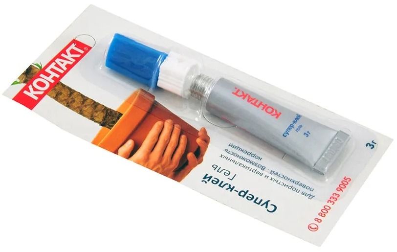 Супер-клей гель 3 г Контакт 22292, этилцианакрилат - фото