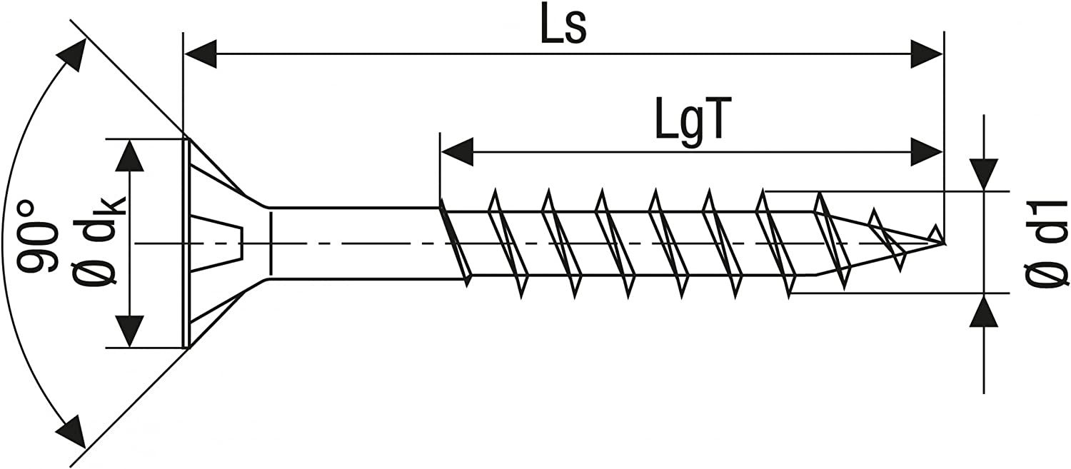 Саморез универсальный SPAX с потайной головкой и неполной резьбой, шлиц T-Star, S point/4CUT, покрытие WIROX - фото