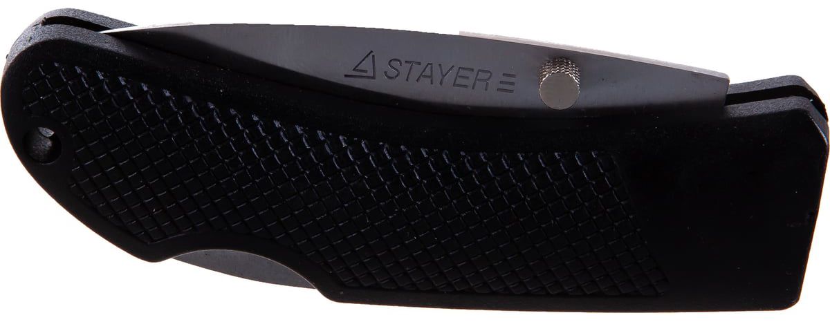 Нож складной средний 75 мм с обрезиненной ручкой Stayer 47600-1 - фото