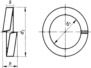 DIN 127 Пружинные шайбы - чертеж, схема