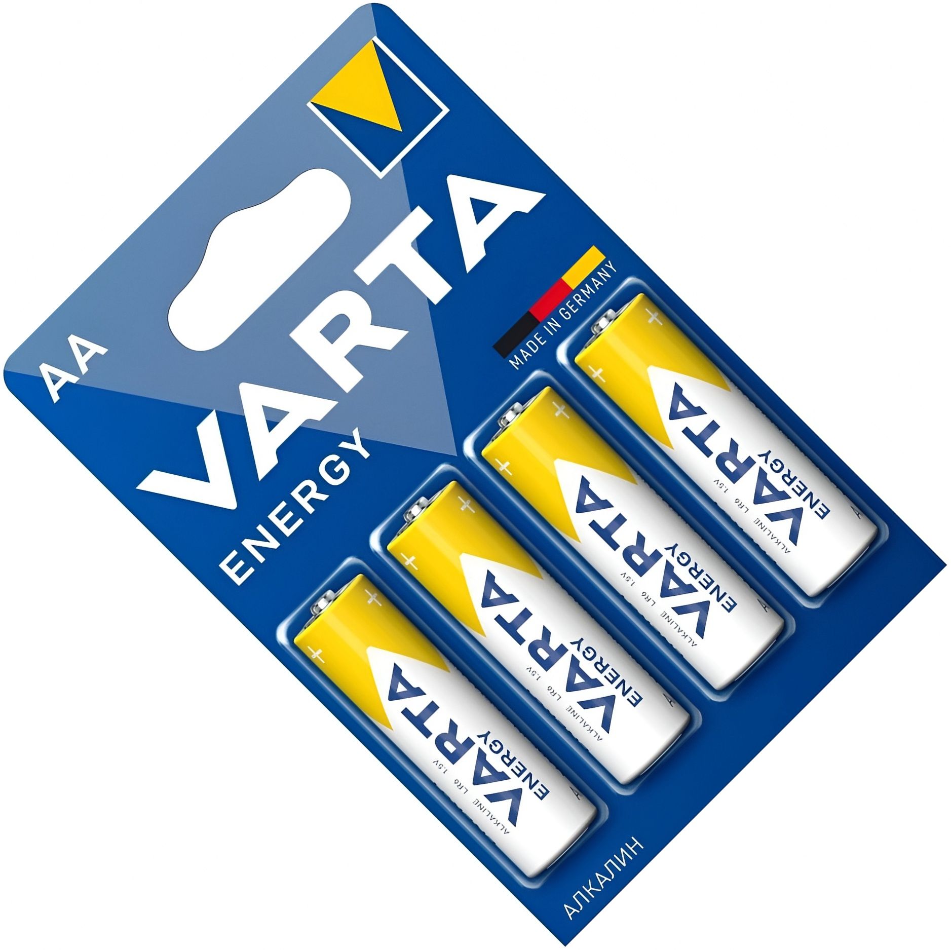 Изображение товара Батарейки щелочные AA Varta Energy 4106213414, 4 шт в блистере Изображение товара Батарейки щелочные AA Varta Energy 4106213414, 4 шт в блистере