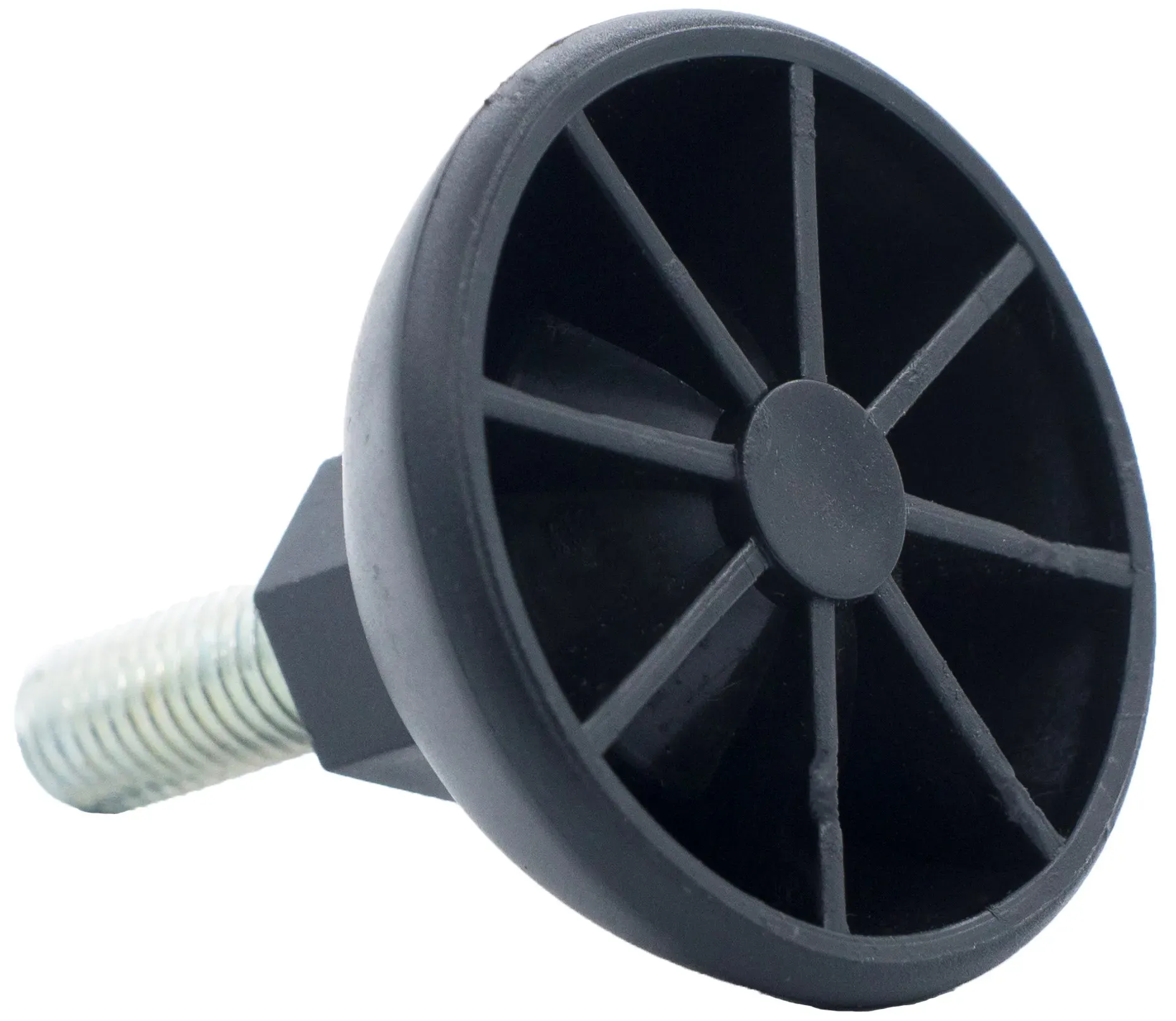 Опора регулируемая шарнирная с болтом М10х30 и основанием 49 мм 49М10-30ЧН, пластик, черная (RAL 9005) - фото