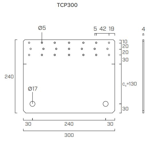 Пластина 300х240х4 Titan Plate C Holz Technic TCP300 - фото