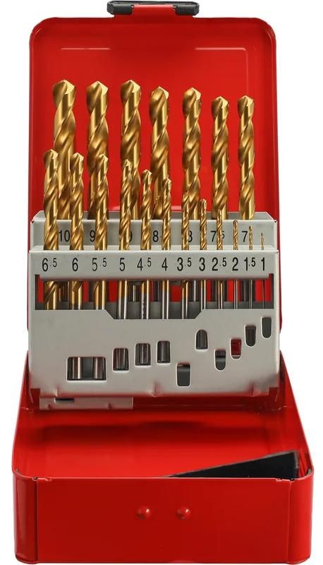 Набор сверл по металлу 1-10 мм HSS-G TiN 118° Pro DIN 338 H-Tools 250214PRO,19 шт - фото