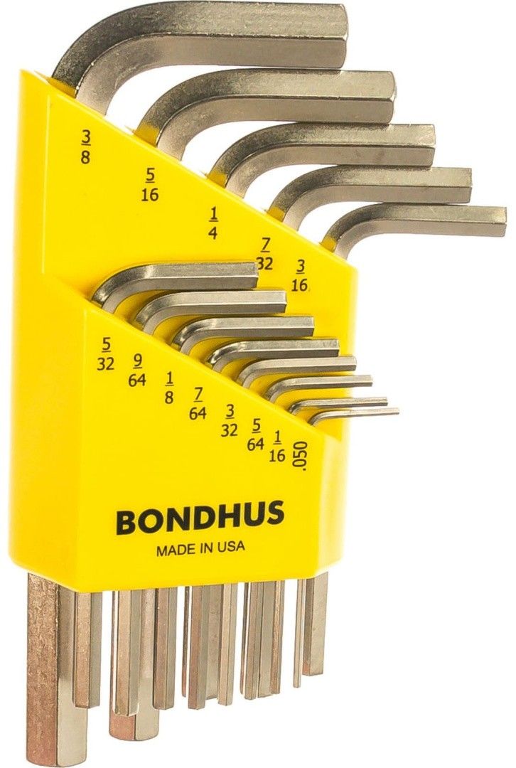 Изображение товара Набор дюймовых коротких шестигранных ключей Bondhus 16237, 13 шт, хромированные