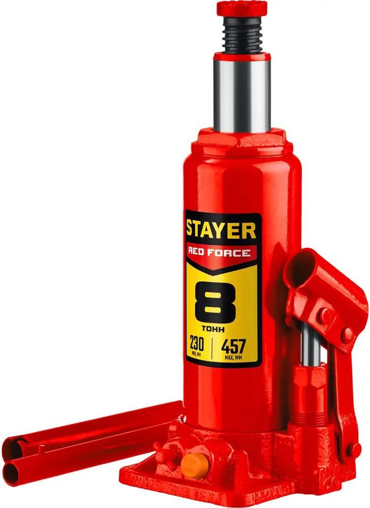 Домкрат гидравлический бутылочный 8 т 200-385 мм Stayer Red Force 43160-8_z01 - фото