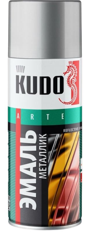 Эмаль универсальная металлик 520 мл Kudo KU-1027, хром - фото