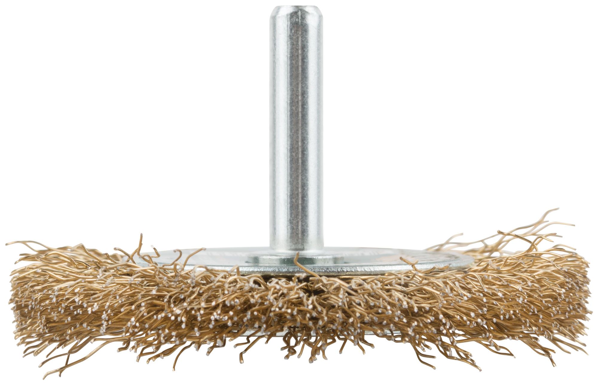 Корщетка дисковая для дрели 60 мм, витая латунированная проволока 0,3 мм FIT 38506 - фото