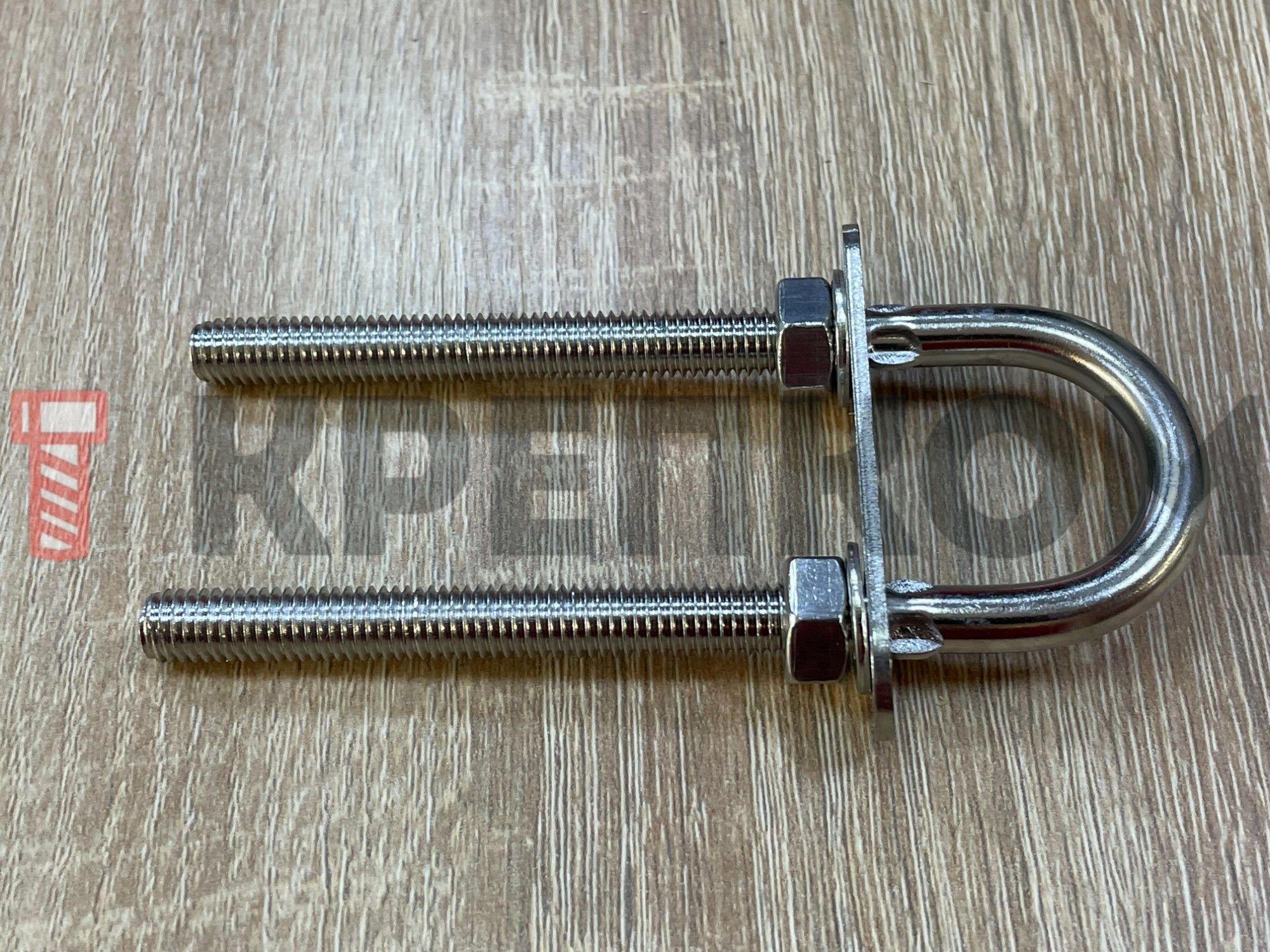 Болт-скоба U-образная с пластиной 8230, нержавеющая сталь А2 - фото