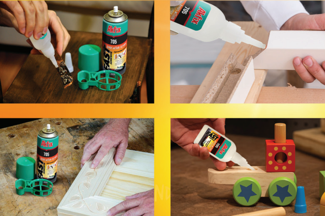 Набор для экспресс-склеивания: цианакрилатный клей и аэрозоль-активатор Akfix 705 - фото