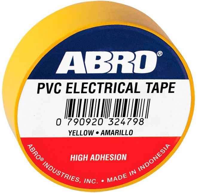 Изолента цветная с высокой адгезией Abro, ПВХ - фото