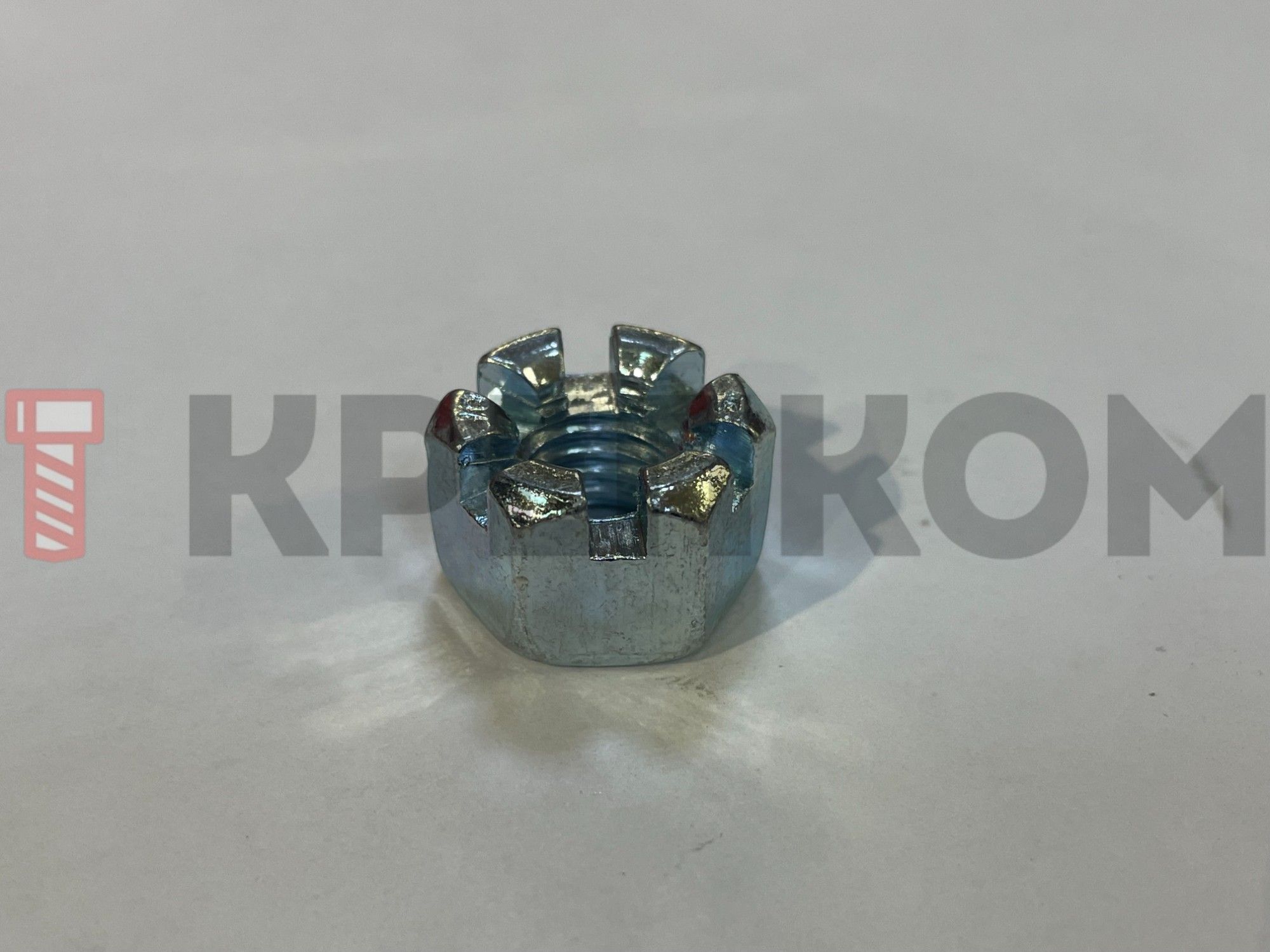 Гайка корончатая (прорезная) DIN 935, класс прочности 6, оцинкованная сталь - фото