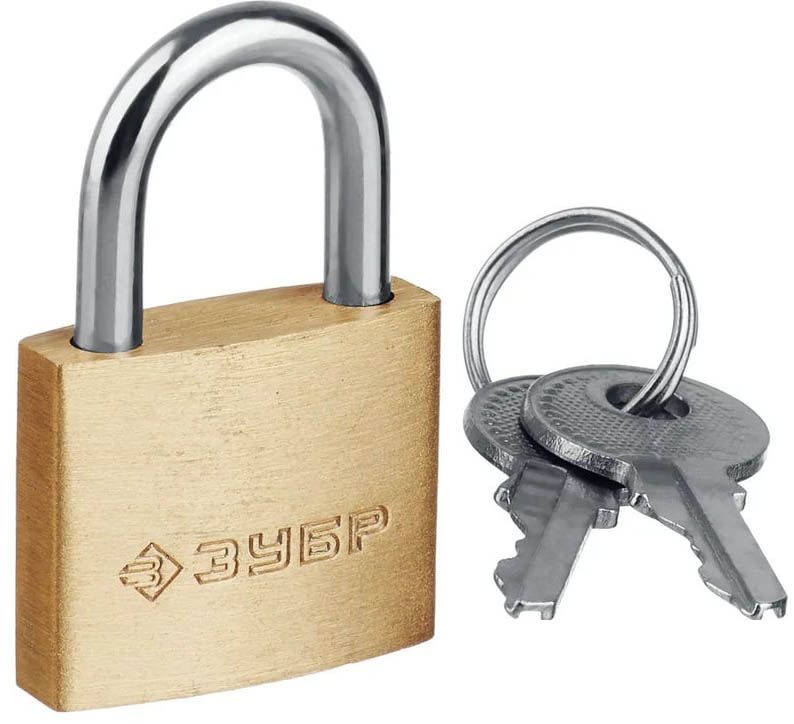 Мини-замок навесной 20 мм Профессионал ЗУБР 37130-20_z01, латунь - фото