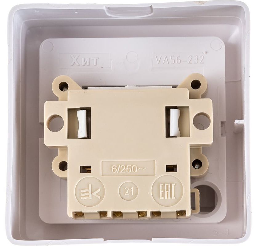 Выключатель двухклавишный ОП Хит 6А IP20 Systeme Electric VA56-232-B - фото