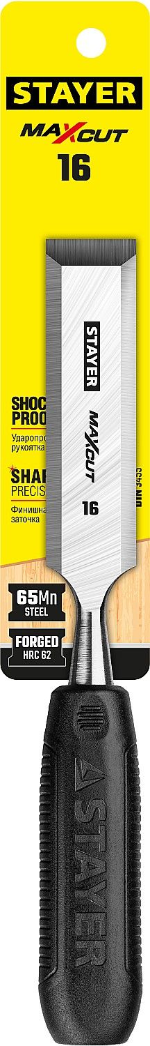 Стамеска плоская с пластиковой рукояткой 16 мм Stayer Max-Cut Master 1820-16 - фото