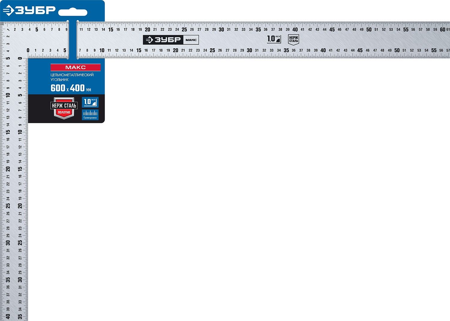 Угольник плотницкий 600х400 мм УПН-60 ЗУБР 3434-61_z01, нержавеющая сталь - фото