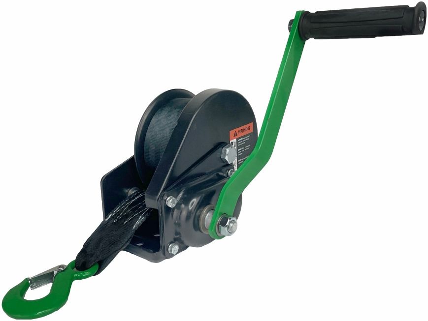 Лебедка ручная барабанная с тормозом HWB 500 кг, лента 10 м HITCH SZ073181 - фото