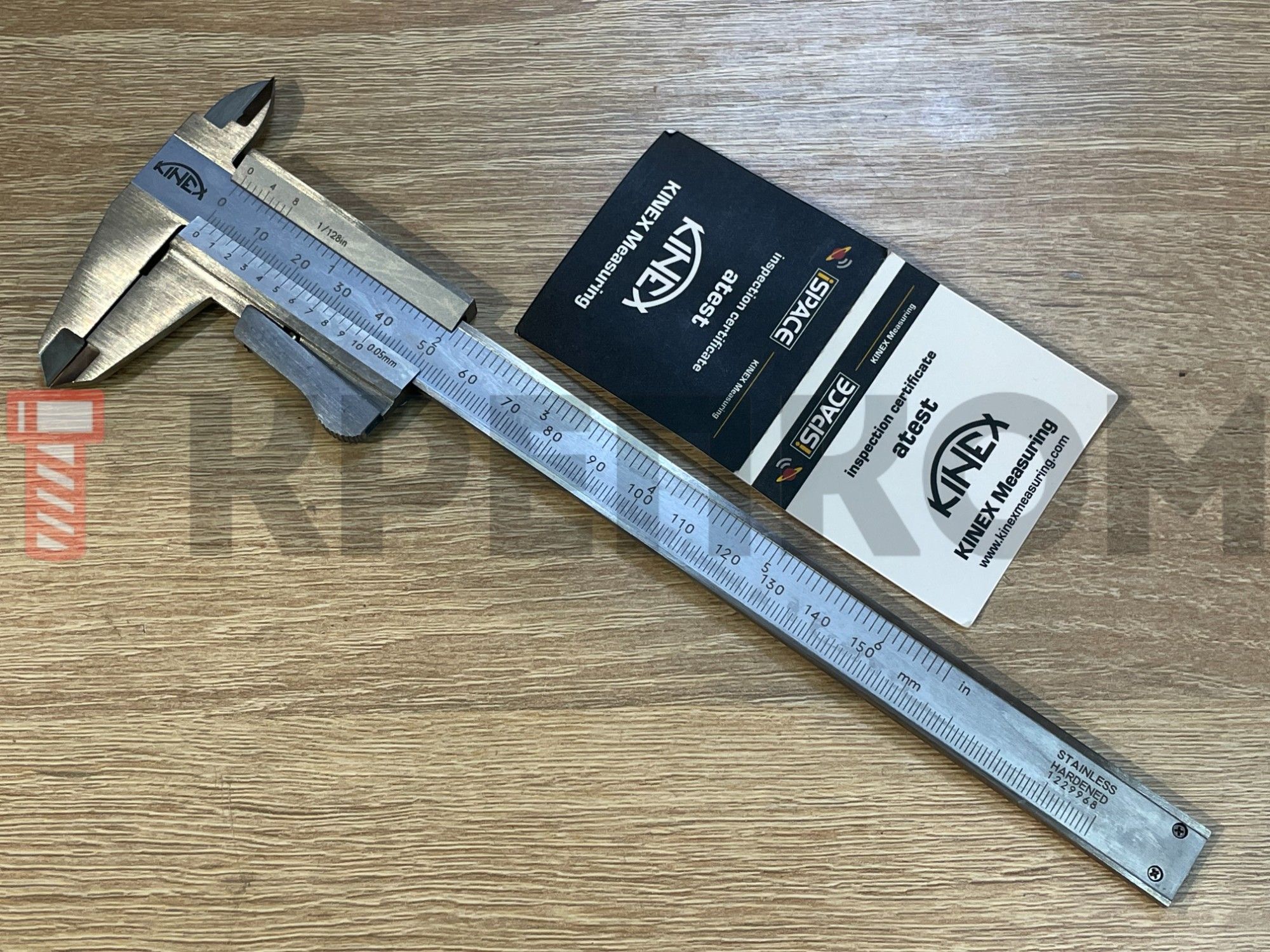 Штангенциркуль ШЦ-1 с кнопочным фиксатором 150х40 мм 0,05 мм MonoBlok Kinex 6000-4, нержавеющая сталь - фото