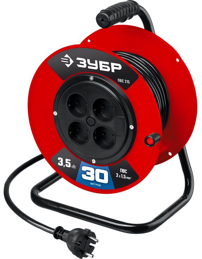Удлинитель силовой на катушке ПВС-215 ЗУБР - фото