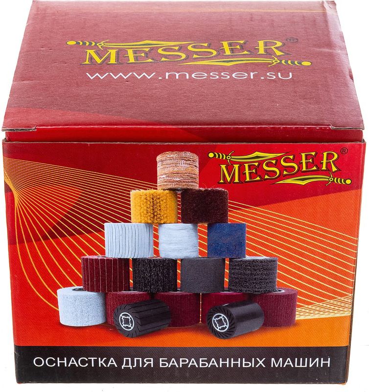 Барабан ламельный 120х100 Р240 посадка 19 мм тип R (бордо) из нетканого полотна Messer 11-57-013 - фото