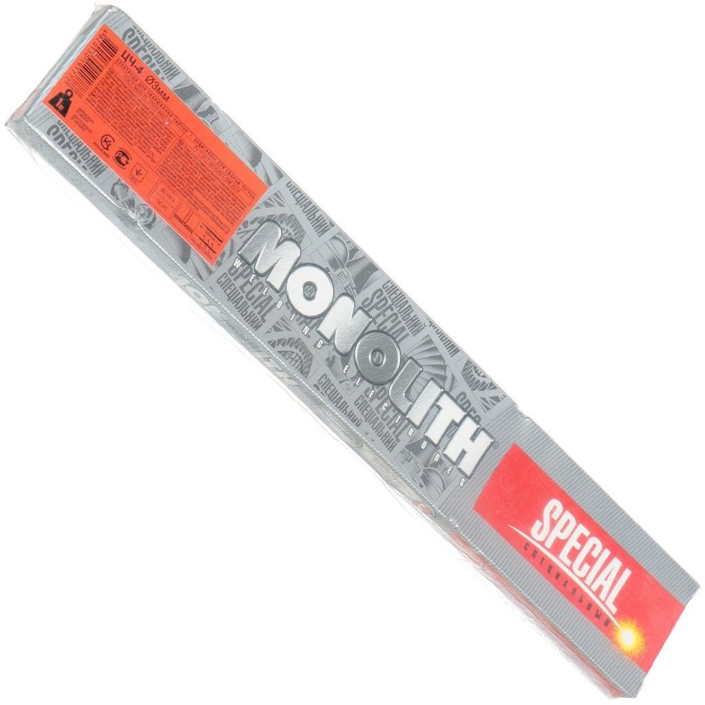 Электроды 3х350 мм по чугуну ЦЧ-4 Monolith Special, коробка 1 кг - фото