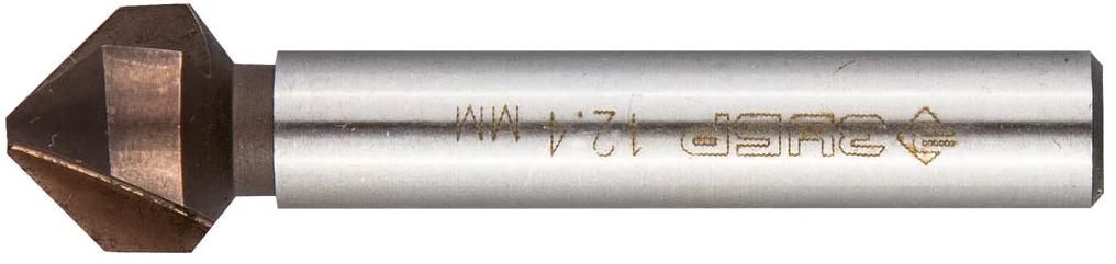 Зенкер конусный по металлу, 3 кромки, 90° Р6М5 ЗУБР PROF, кобальтовое покрытие - фото
