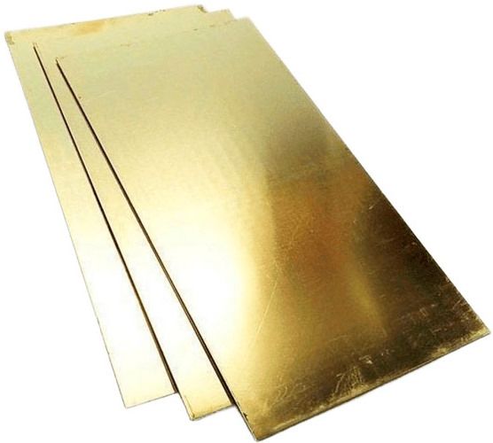 Лист латунный 0,5х375х600 мм, латунь Л63П - фото