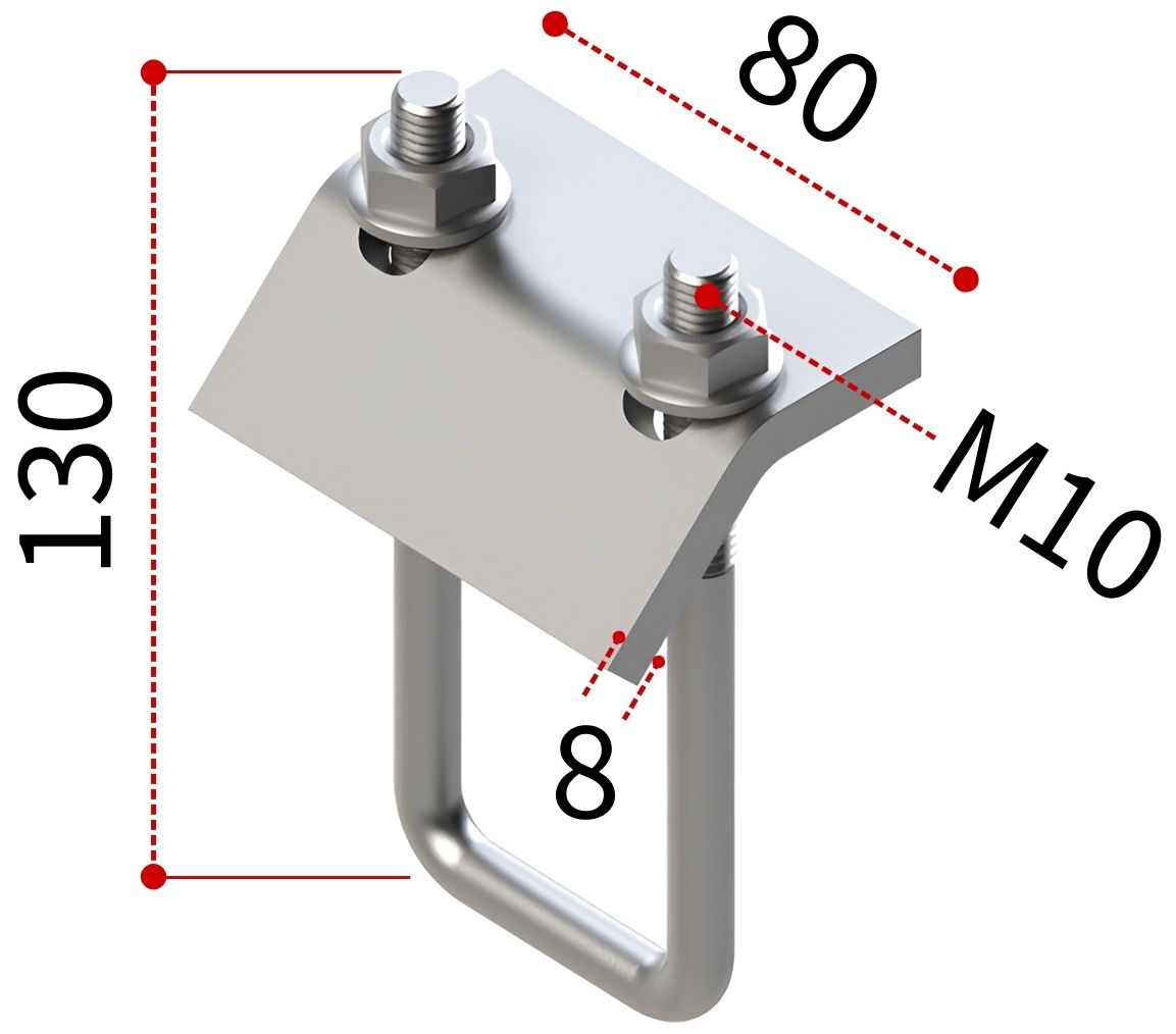 Зажим балочный для профилей 41 (62-82) М10 TERMOCLIP 9133105 - фото