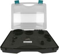 Набор коронок универсальных 19, 25, 38, 48, 63, 83 мм Heller BiMetall 23412, 9 предметов в кейсе